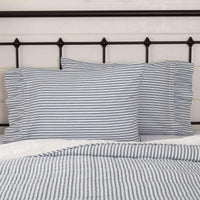 Thumbnail for Sawyer Mill Blue Ticking Stripe Standard Pillow Case Set of 2 21x30 VHC Brands - The Fox Decor