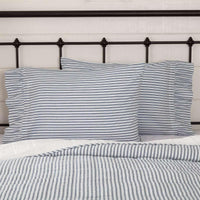 Thumbnail for Sawyer Mill Blue Ticking Stripe Standard Pillow Case Set of 2 21x30
