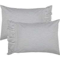 Thumbnail for Sawyer Mill Blue Ticking Stripe Standard Pillow Case Set of 2 21x30 VHC Brands - The Fox Decor