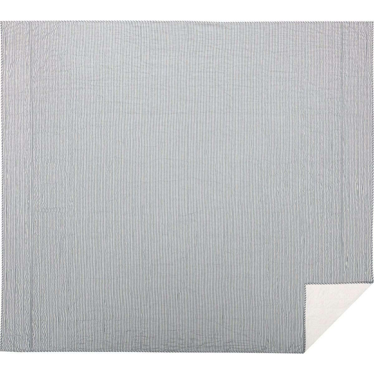 Sawyer Mill Blue Ticking Stripe Quilt Coverlet VHC Brands - The Fox Decor