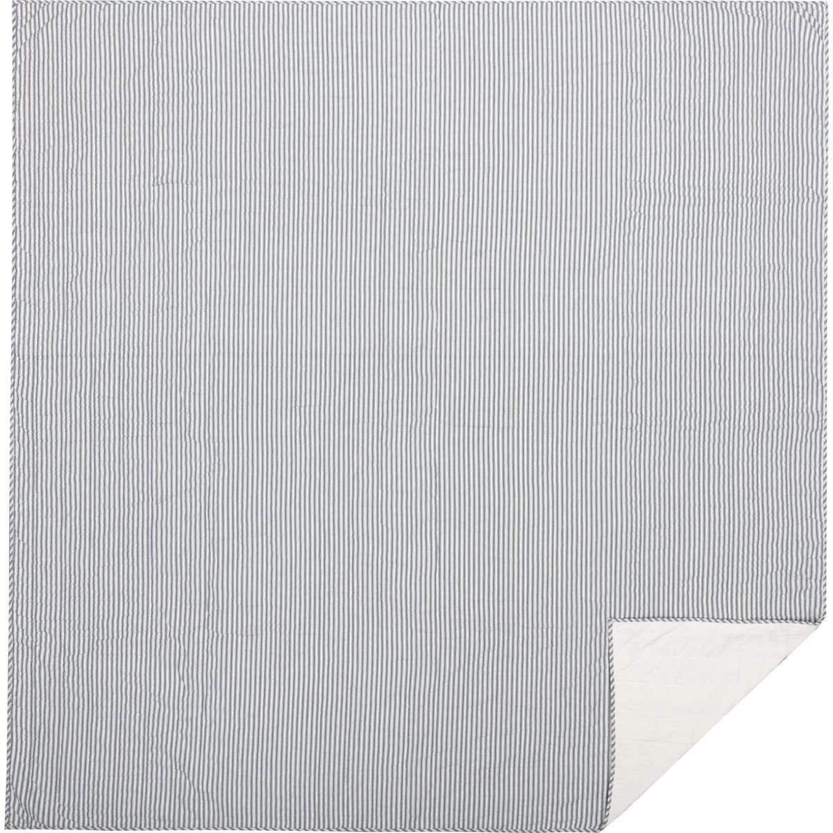 Sawyer Mill Blue Ticking Stripe Quilt Coverlet VHC Brands - The Fox Decor