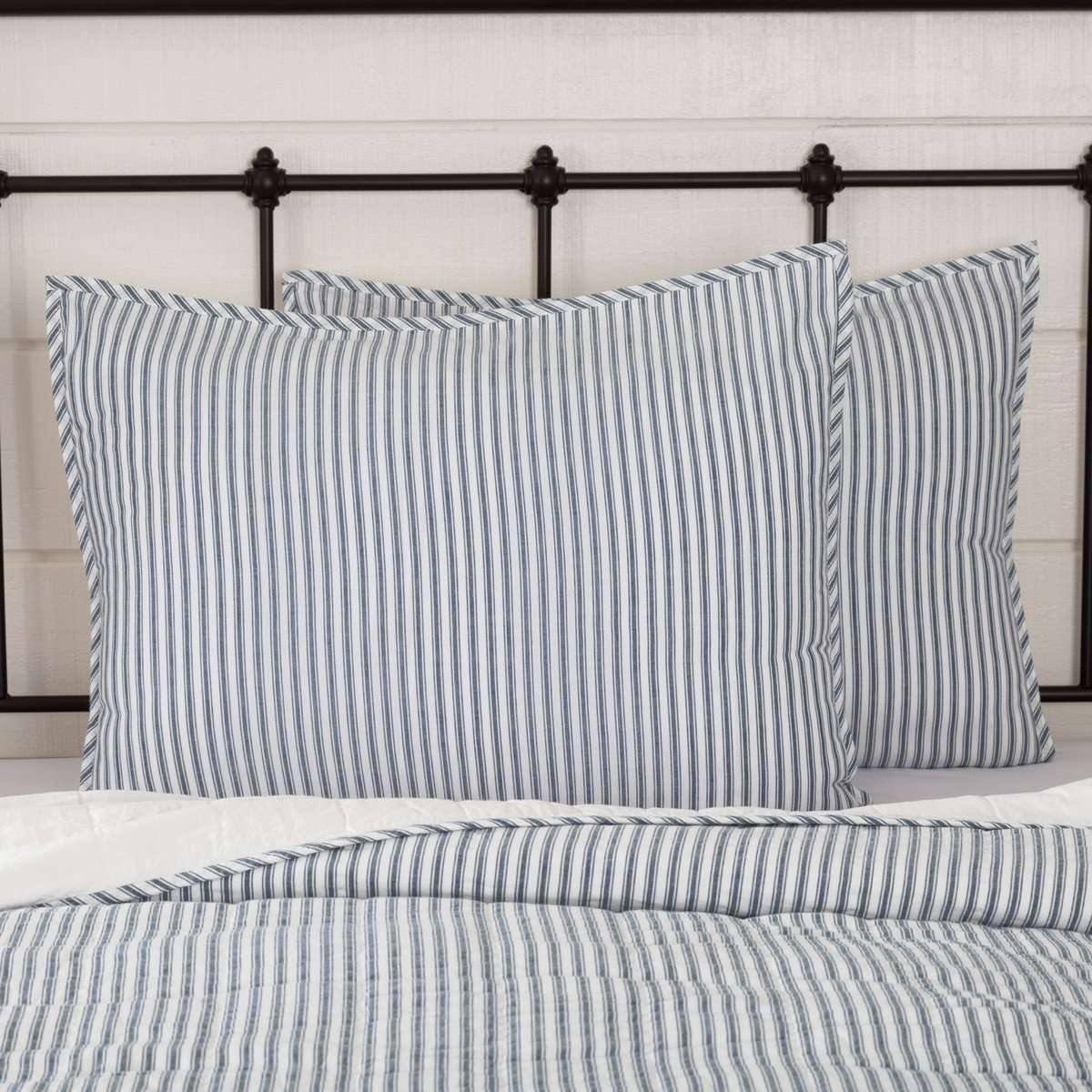 Sawyer Mill Blue Ticking Stripe Standard Sham 21x27 VHC Brands - The Fox Decor