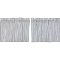 Thumbnail for Sawyer Mill Blue Ticking Stripe Tier Curtain Set of 2 L24xW36 VHC Brands - The Fox Decor