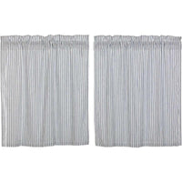 Thumbnail for Sawyer Mill Blue Ticking Stripe Tier Curtain Set of 2 L36xW36 VHC Brands - The Fox Decor