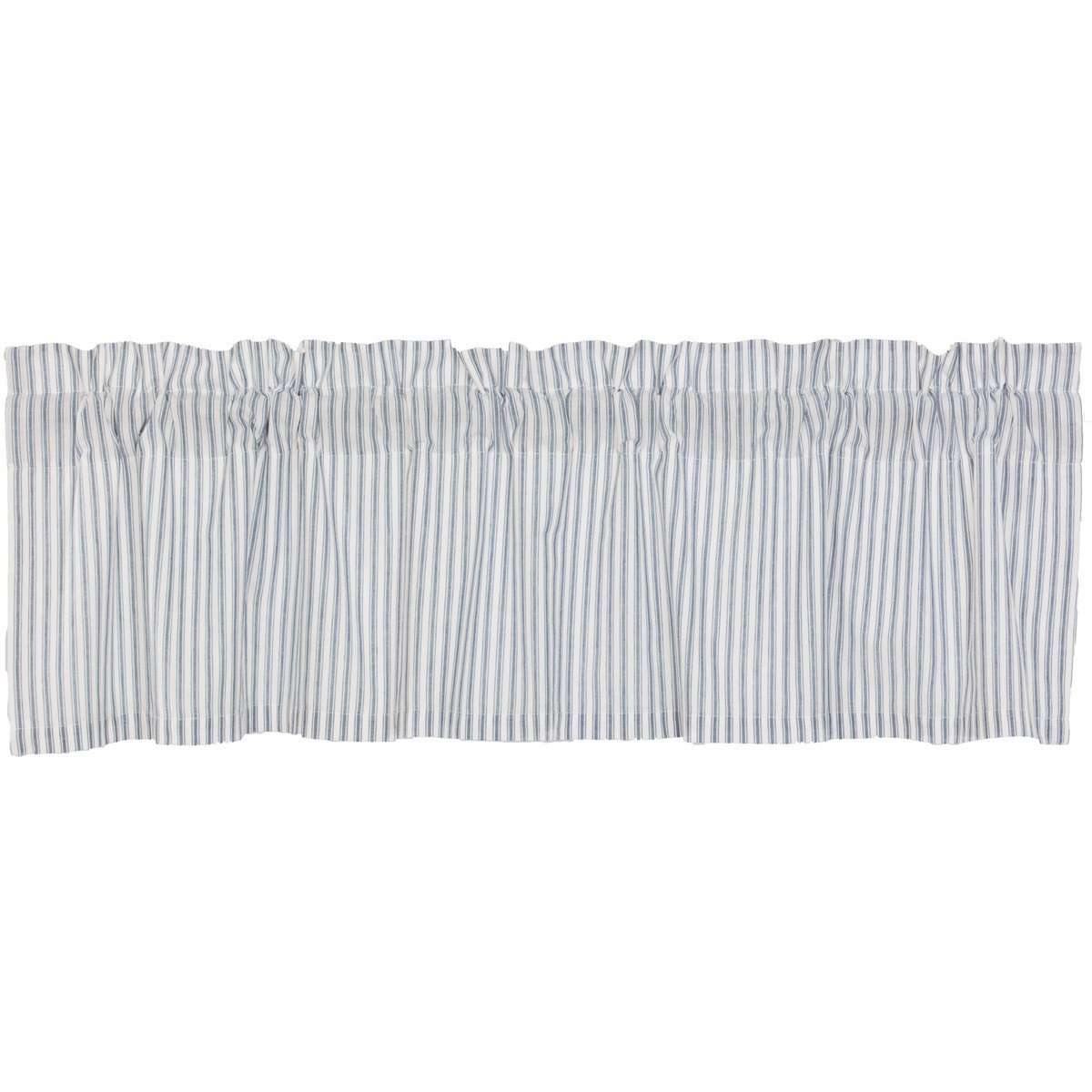 Sawyer Mill Blue Ticking Stripe Valance Curtain 16x60 VHC Brands - The Fox Decor