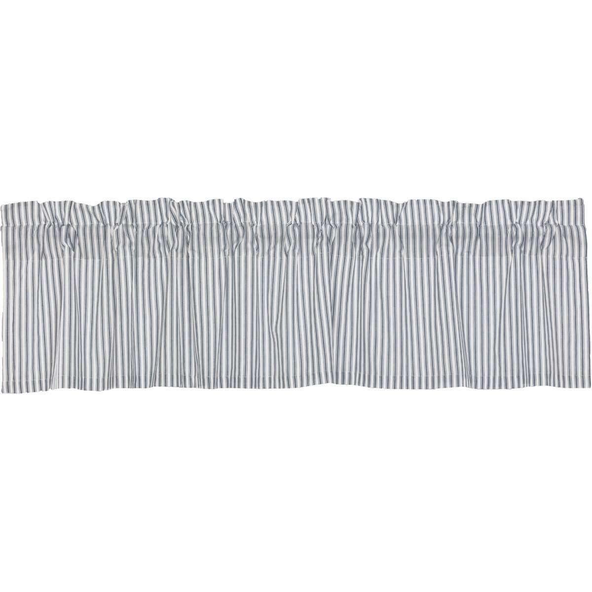 Sawyer Mill Blue Ticking Stripe Valance Curtain 16x72 VHC Brands - The Fox Decor