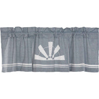 Thumbnail for Sawyer Mill Blue Windmill Valance Curtain Pleated VHC Brands - The Fox Decor