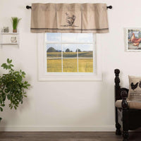Thumbnail for Sawyer Mill Charcoal Chicken Valance Pleated Curtain 20x60 VHC Brands - The Fox Decor