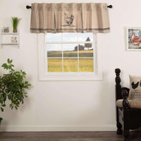 Thumbnail for Sawyer Mill Charcoal Chicken Valance Pleated Curtain 20x72 VHC Brands - The Fox Decor