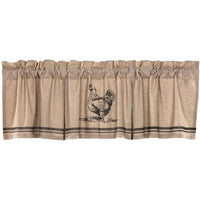 Thumbnail for Sawyer Mill Charcoal Chicken Valance Pleated Curtain 20x72 VHC Brands - The Fox Decor