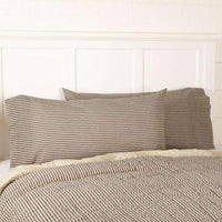 Sawyer Mill Charcoal Ticking Stripe King Pillow Case Set of 2 21x40 VHC Brands - The Fox Decor