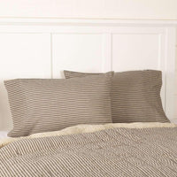 Sawyer Mill Charcoal Ticking Stripe Standard Pillow Case Set of 2 21x30 VHC Brands - The Fox Decor