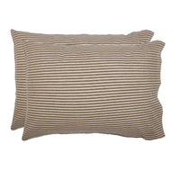 Thumbnail for Sawyer Mill Charcoal Ticking Stripe Standard Pillow Case Set of 2 21x30 VHC Brands - The Fox Decor