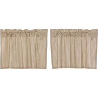 Thumbnail for Sawyer Mill Charcoal Ticking Stripe Tier Curtain Set of 2 L24xW36 VHC Brands - The Fox Decor