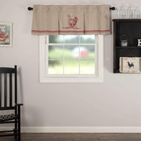 Thumbnail for Sawyer Mill Red Chicken Valance Pleated Curtain 20x60 VHC Brands - The Fox Decor