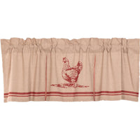 Thumbnail for Sawyer Mill Red Chicken Valance Pleated Curtain 20x60 VHC Brands - The Fox Decor