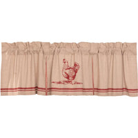 Thumbnail for Sawyer Mill Red Chicken Valance Pleated Curtain 20x72 VHC Brands - The Fox Decor