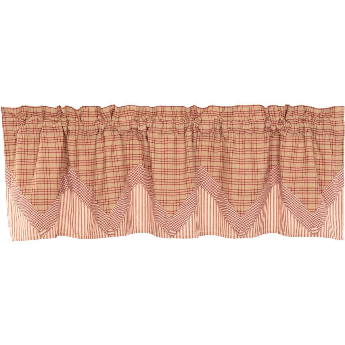 Sawyer Mill Red Valance Curtain Layered VHC Brands - The Fox Decor