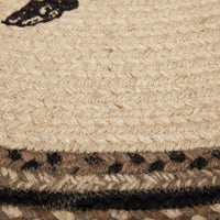 Thumbnail for Sawyer Mill Charcoal Pig Jute Braided Rug Half Circle with Rug Pad 16.5