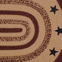 Thumbnail for Potomac Jute Braided Rug Oval Stencil Stars w/ Pad 2'x3' VHC Brands - The Fox Decor