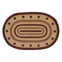 Thumbnail for Potomac Jute Braided Rug Oval Stencil Stars w/ Pad 2'x3' VHC Brands - The Fox Decor
