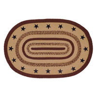 Thumbnail for Potomac Jute Braided Rug Oval Stencil Stars w/ Pad 2'x3' VHC Brands