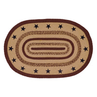 Thumbnail for Potomac Jute Braided Rug Oval Stencil Stars w/ Pad 2'x3' VHC Brands