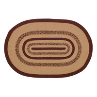 Thumbnail for Potomac Jute Braided Rug Oval Stencil Stars w/ Pad 2'x3' VHC Brands