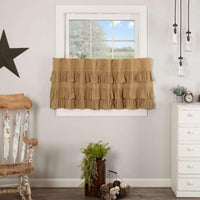 Thumbnail for Simple Life Flax Khaki Ruffled Tier Curtain Set of 2 L24xW36 VHC Brands - The Fox Decor