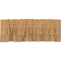 Thumbnail for Simple Life Flax Khaki Ruffled Valance Curtain Khaki VHC Brands - The Fox Decor