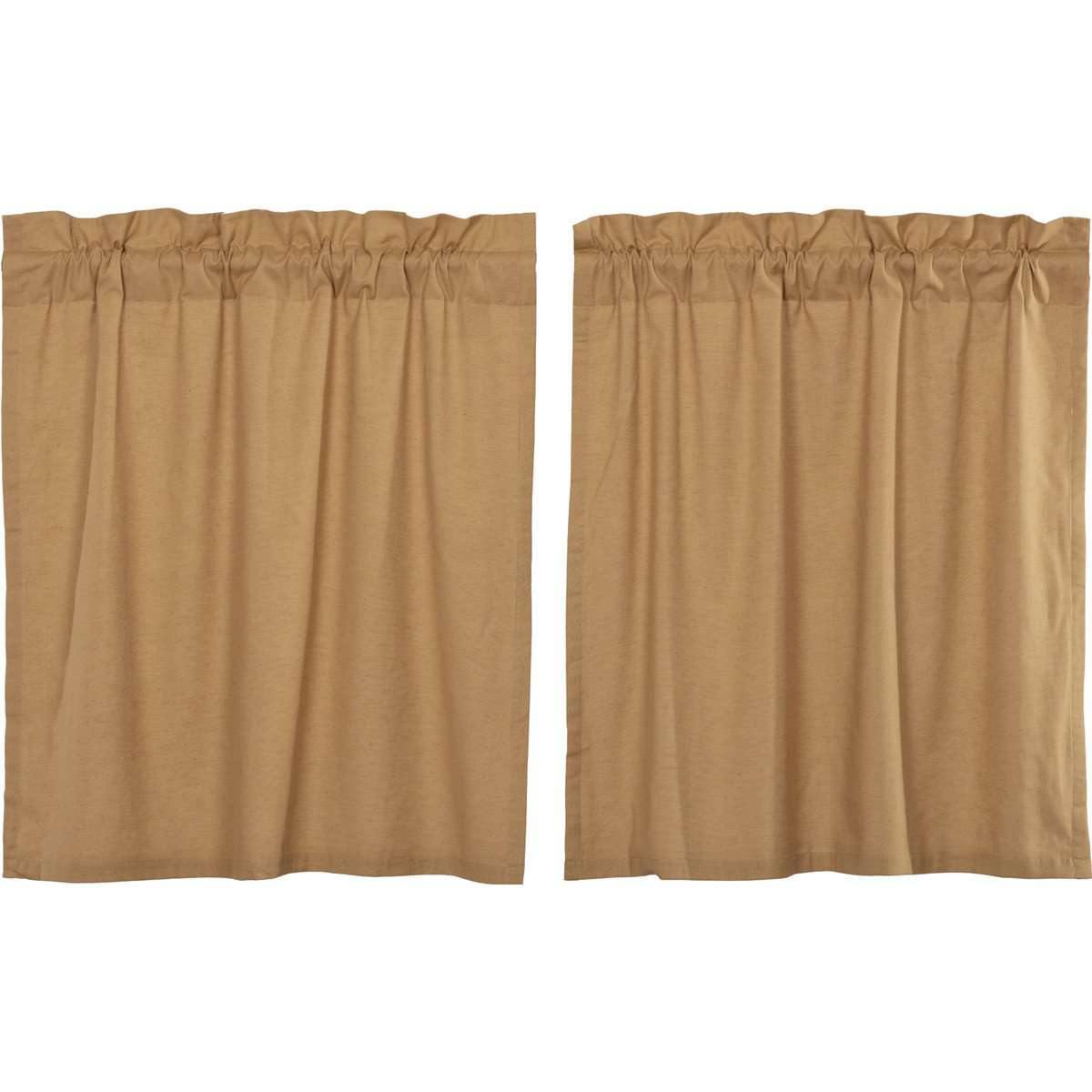 Simple Life Flax Khaki Tier Curtain Set of 2 L36xW36 VHC Brands - The Fox Decor