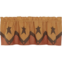 Thumbnail for Stratton Primitive Star Valance Curtain Layered Khaki, Orange VHC Brands - The Fox Decor