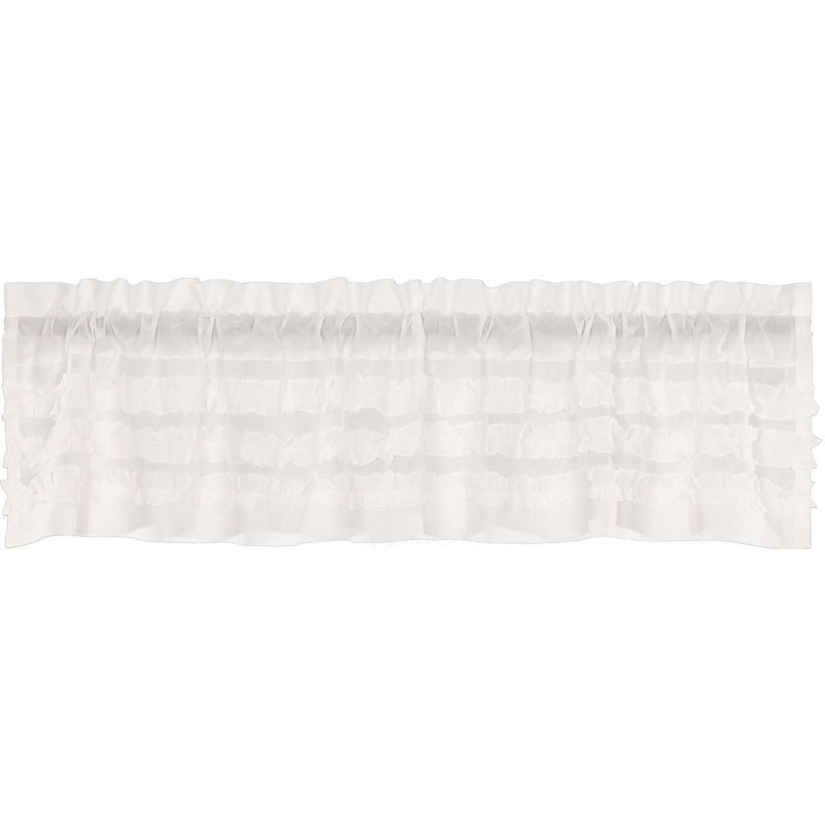 White Ruffled Sheer Petticoat Valance Curtain 16x72 VHC Brands - The Fox Decor