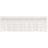 Thumbnail for White Ruffled Sheer Petticoat Valance Curtain 16x72 VHC Brands - The Fox Decor