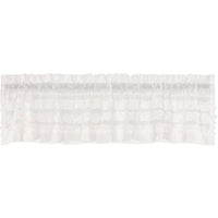 Thumbnail for White Ruffled Sheer Petticoat Valance Curtain 16x72 VHC Brands - The Fox Decor