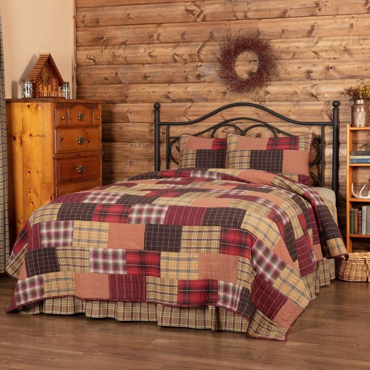 Wyatt California King Quilt Set; 1-Quilt 130Wx115L w/2 Shams 21x37 VHC Brands