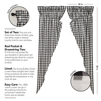 Thumbnail for Annie Buffalo Black Check Prairie Long Panel Curtain Set of 2 VHC Brands