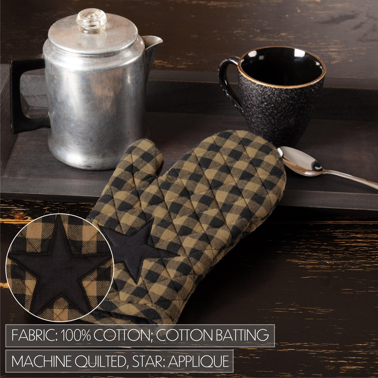 Black Star Oven Mitt VHC Brands - The Fox Decor