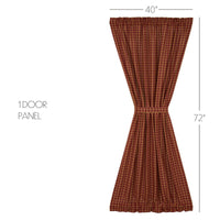 Thumbnail for Burgundy Check Scalloped Door Panel 72
