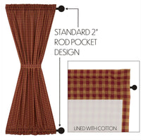 Thumbnail for Burgundy Check Scalloped Door Panel 72