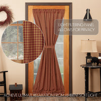 Thumbnail for Burgundy Check Scalloped Door Panel 72
