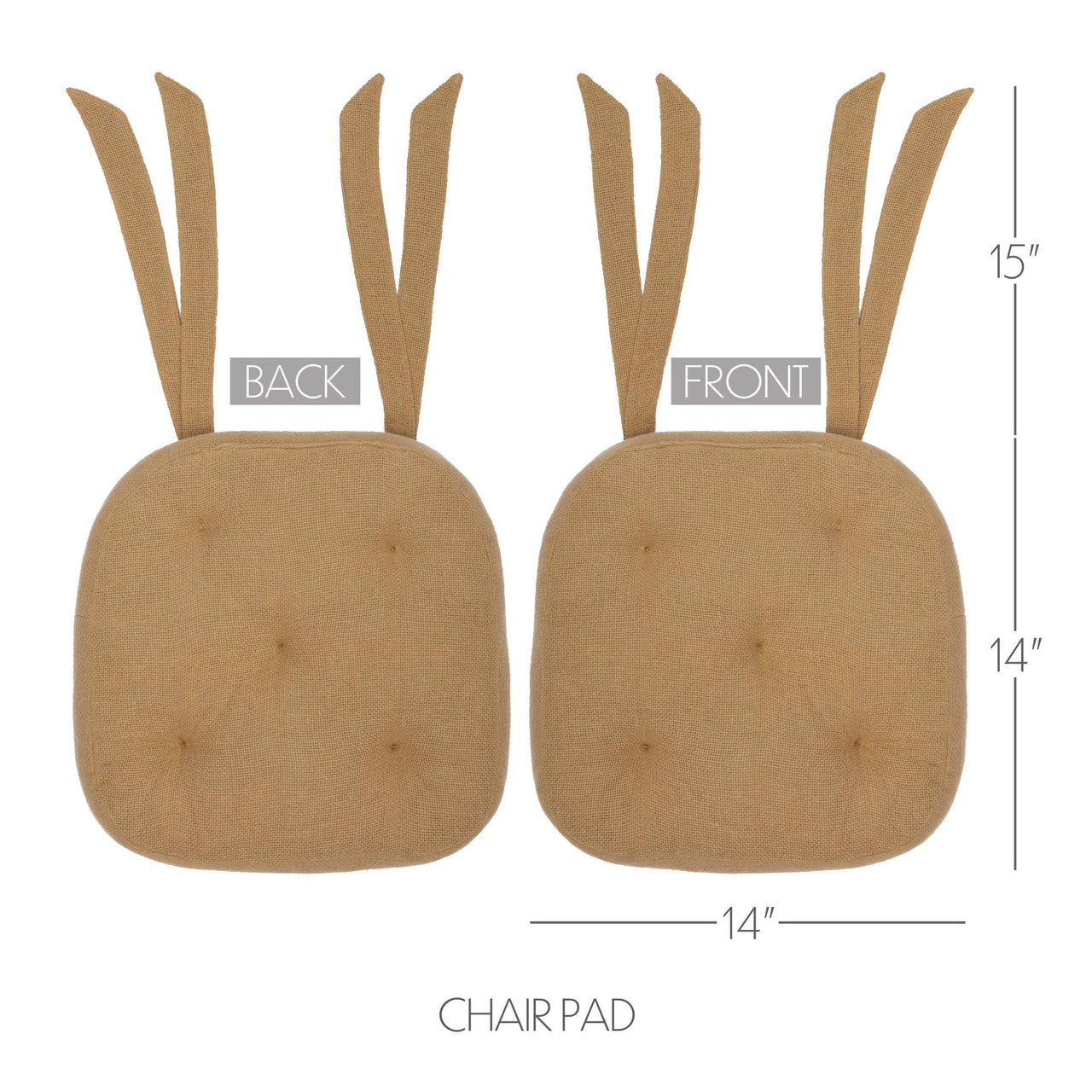 Burlap Natural Country Chair Pad - The Fox Decor