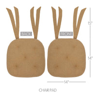 Thumbnail for Burlap Natural Country Chair Pad - The Fox Decor