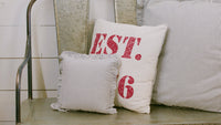 Thumbnail for Hatteras Seersucker Blue Ticking Stripe Fabric Pillow 12 VHC Brands