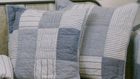 Sawyer Mill Blue Quilted Euro Sham 26x26 VHC Brands - The Fox Decor