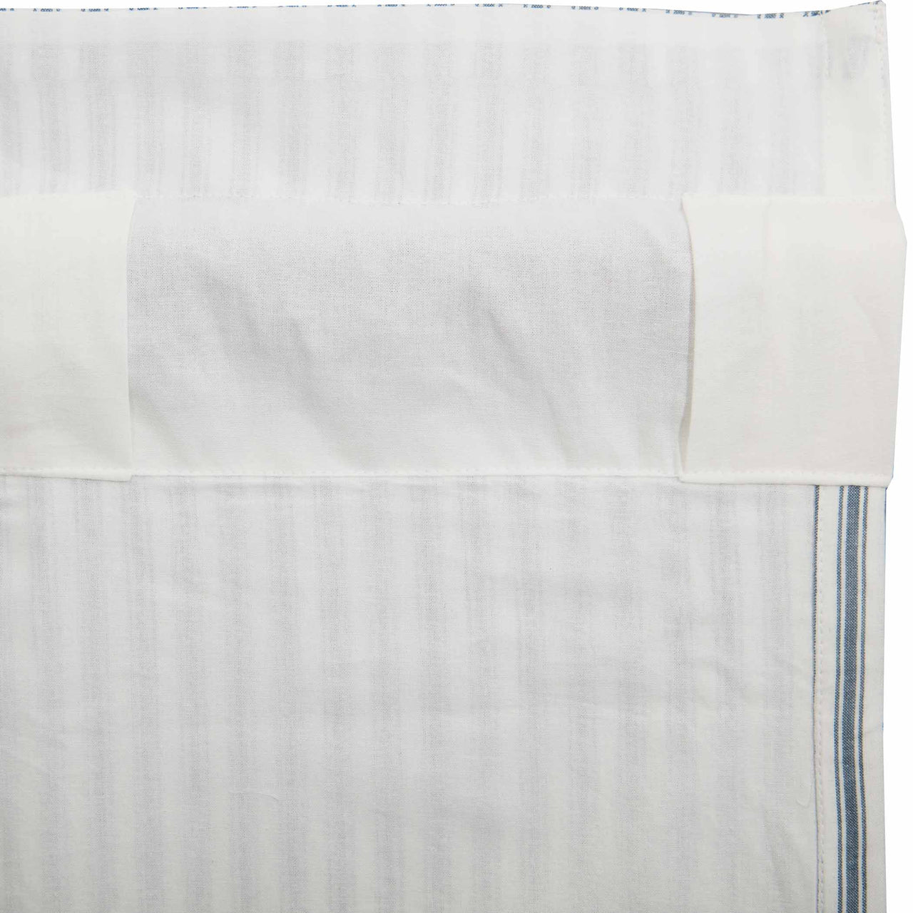 Sawyer Mill Blue Ticking Stripe Short Panel Curtain Set of 2 63"x36" - The Fox Decor