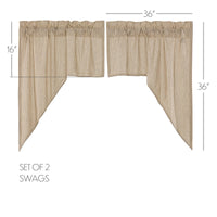 Thumbnail for Sawyer Mill Charcoal Ticking Stripe Swag Curtain Set of 2 36x36x16 VHC Brands - The Fox Decor