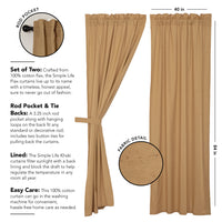 Thumbnail for Simple Life Flax Khaki Panel Curtain Set of 2 84x40 VHC Brands
