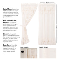 Thumbnail for Simple Life Flax Antique White Ruffled Short Panel Curtain Set of 2 63x36 VHC Brands - The Fox Decor