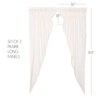 Thumbnail for Simple Life Flax Antique White Prairie Long Panel Curtain Set of 2 84x36x18 VHC Brands
